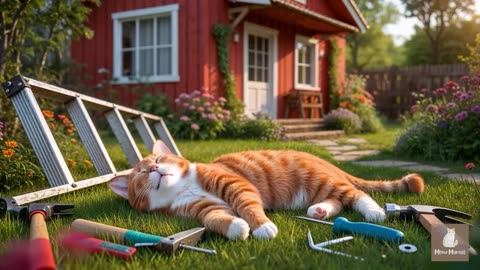 Mama Cat Trims Fur on the Farm and Makes Tiger Hat For Kittens At Home🐾🎩🐯_26