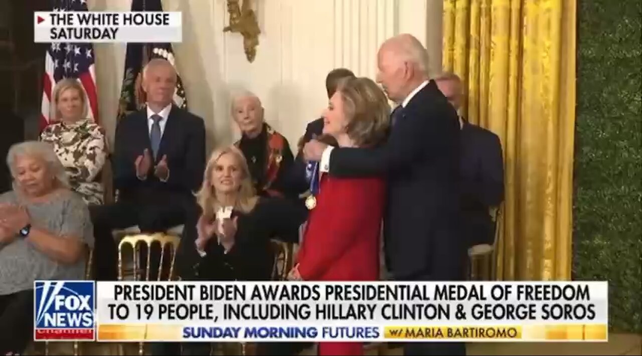 BIDEN AWARDS PRESIDENTIAL MEDAL OF FREEDOM TO INCLUDING HILL LARY CLINTON & GEORGE SOROS 😏