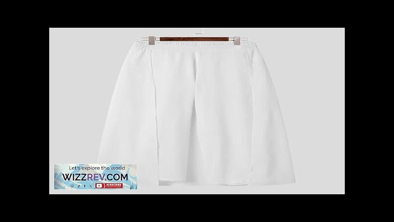 Men Patchwork Loose Fit High Waist Casual Pants White 2XL Review