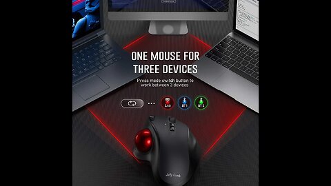 Wireless Ergonomic Rechargeable Trackball Mouse Bluetooth 4.0 Mac Windows Computer Laptop PC