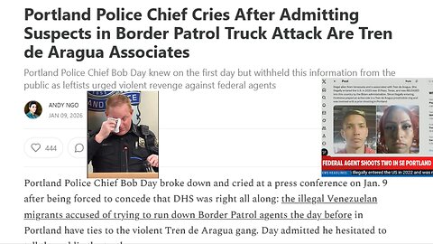 Progressive Portland Police Chief Cries Admitting Suspects in Border Patrol Attack Are Tren de Aragua Associates