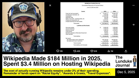 Wikipedia Made $184 Million in 2025, Spent $3.4 Million on Hosting