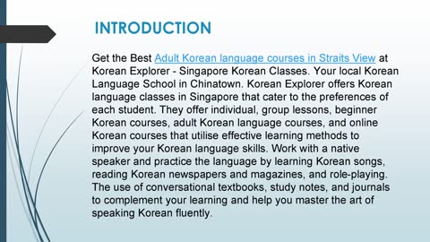 Best Adult Korean language courses in Straits View
