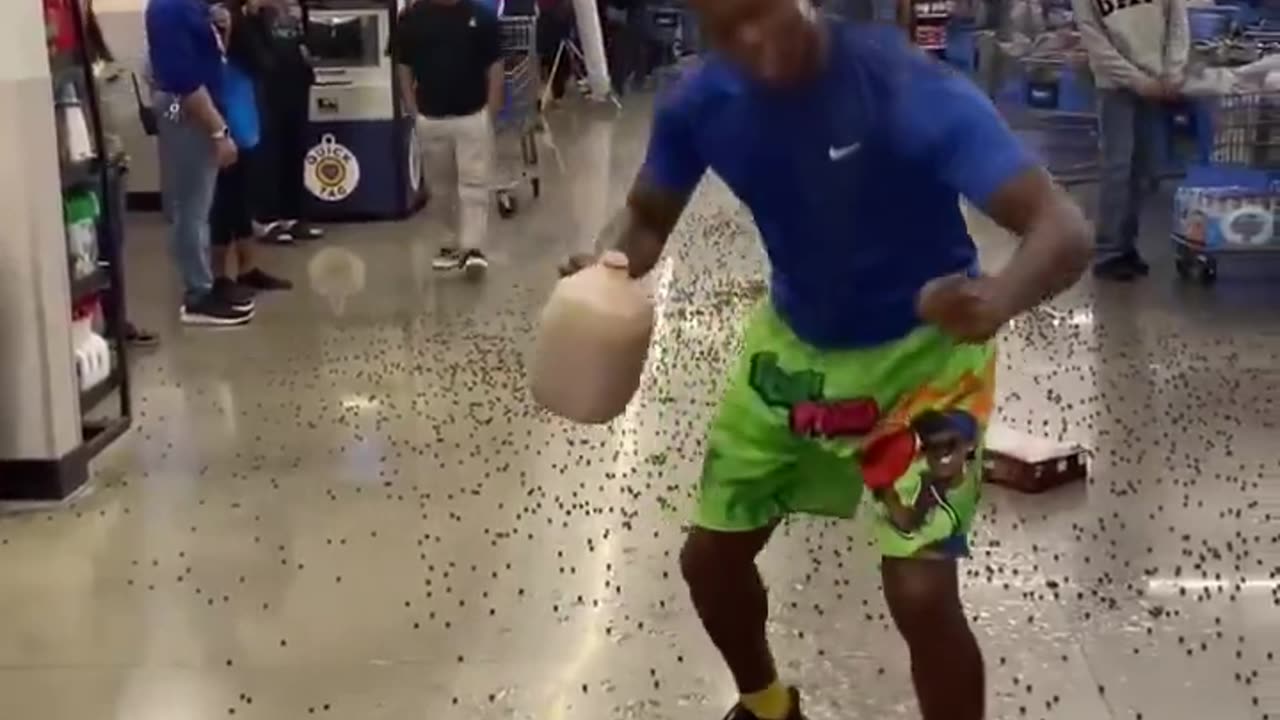 Black in store, acts a fool