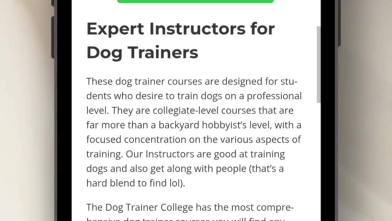 Dog Trainer College information