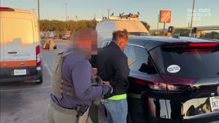 Video shows law enforcement chase suspected illegals at a Home Depot in Houston