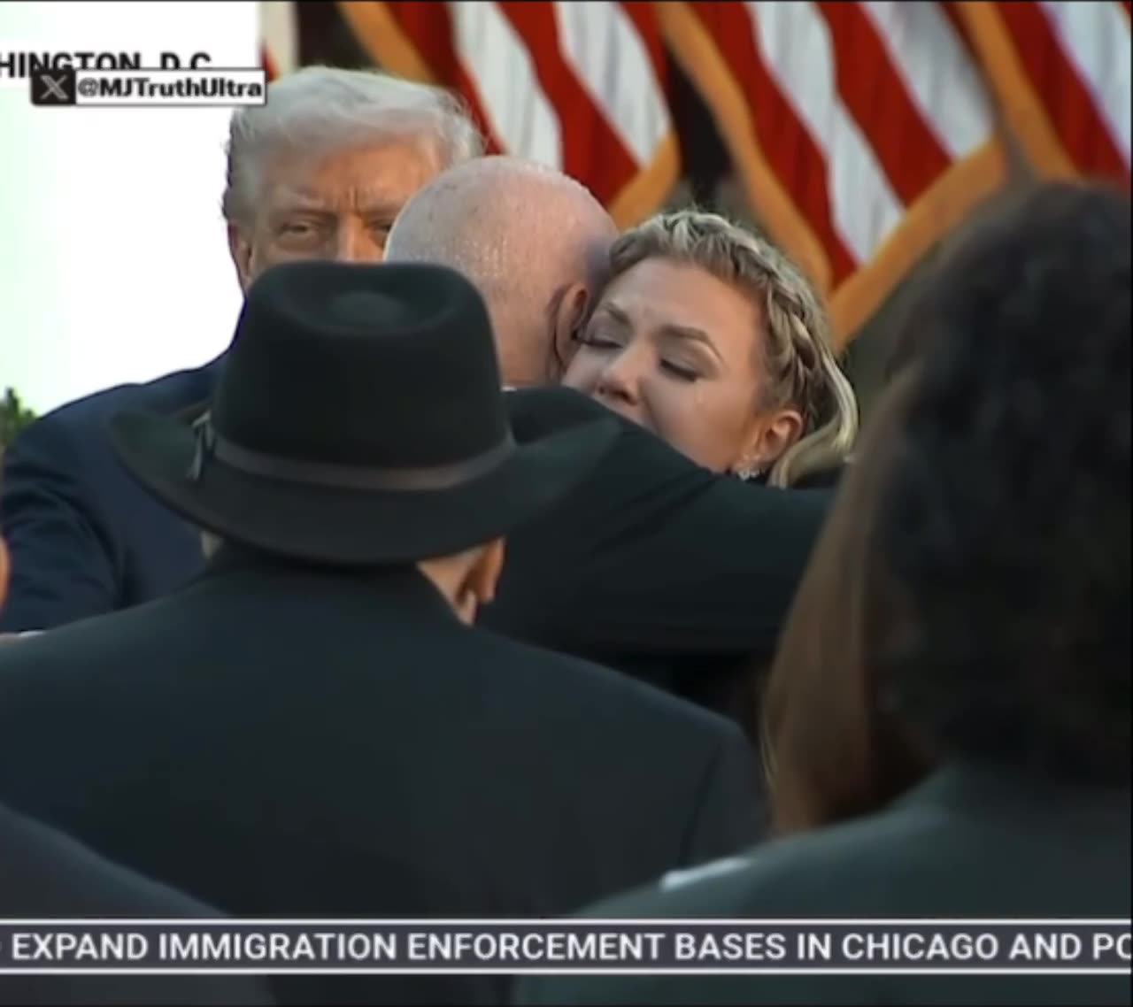 An emotional moment between Erika Kirk and her father