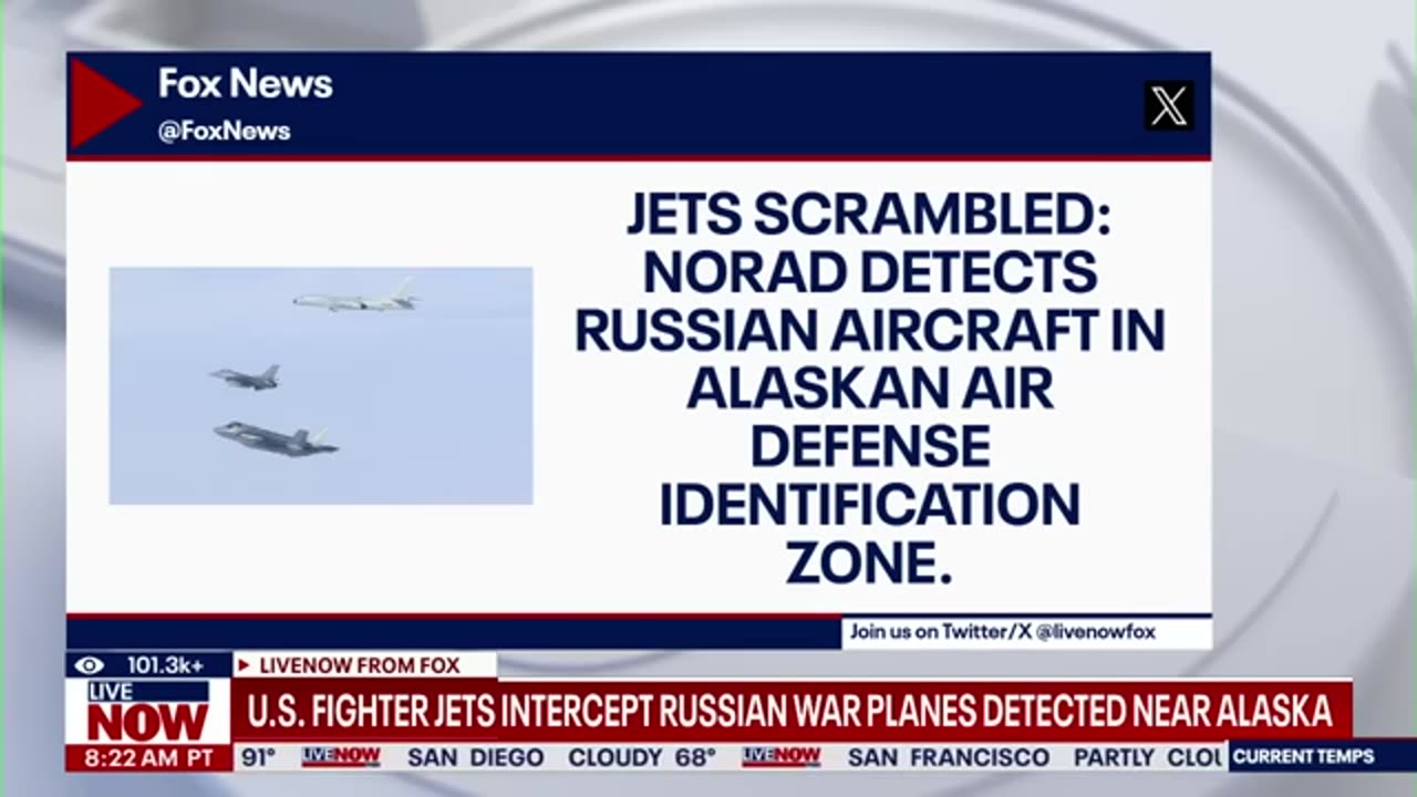 US fighter jets intercept Russian war planes near Alaska airspace