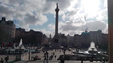 Trafalgar Square seen from London's National Gallery