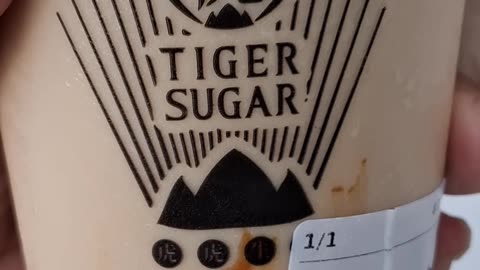 Tiger Sugar's milk tea boba is so delicious