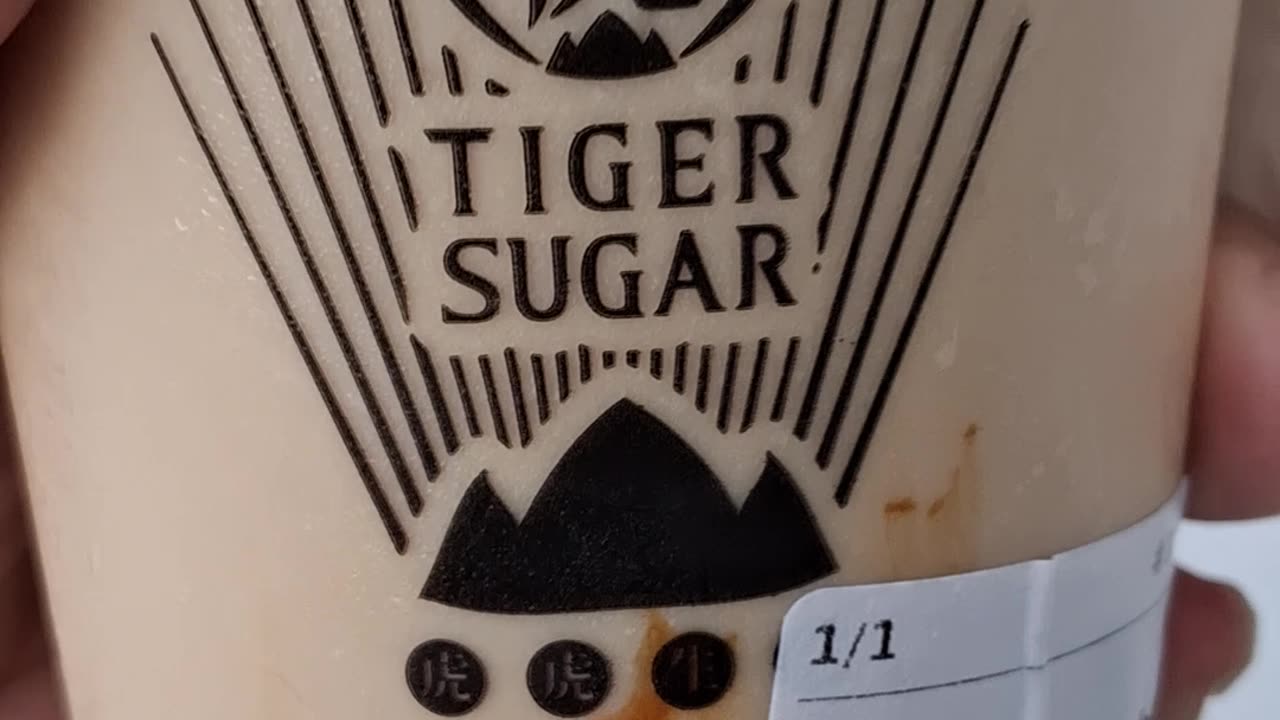 Tiger Sugar's milk tea boba is so delicious