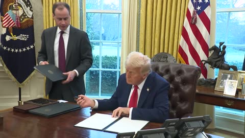 President Trump Signs Executive Orders in the Oval Office, Feb. 3, 2025