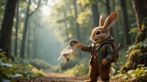 Cute Rabbit’s Magical Forest Adventure 🐰🌳