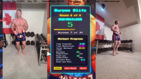 Everyday 450 push ups and 180 Burpees!