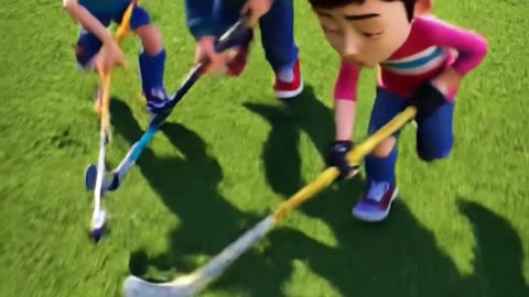Naughty Ali playing Hockey