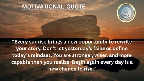 Quote For The Day: Every morning is a fresh start. Rise again ☀️