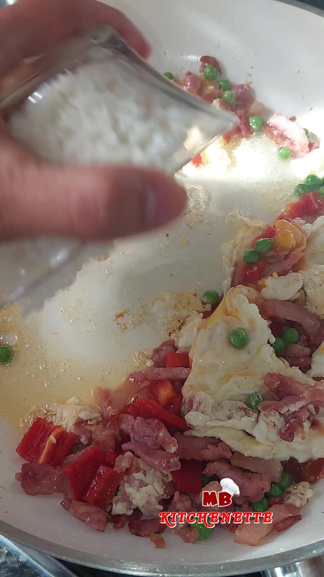 Super Easy 5 Minutes Fried Rice with Bacon #cooking #recipes #shorts #friedrice #food