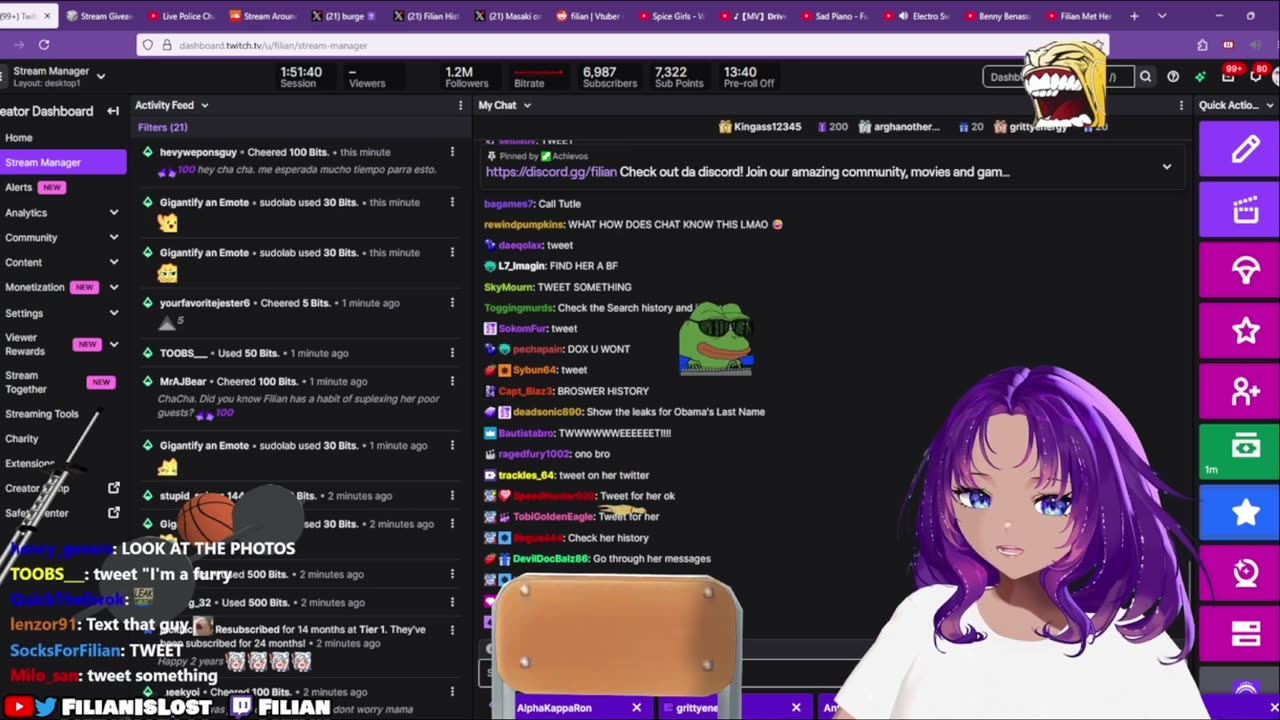 🍊[OFF-COLLAB] ChachaYourVMom X Filian 🍊Today I put a mom on. She's in my world, and we're going to have a lot of fun! Please just no chancla