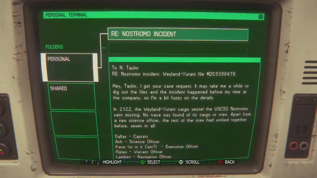 Halloween A-Thon II Day 29. Alien_ Isolation Day 1 part 1