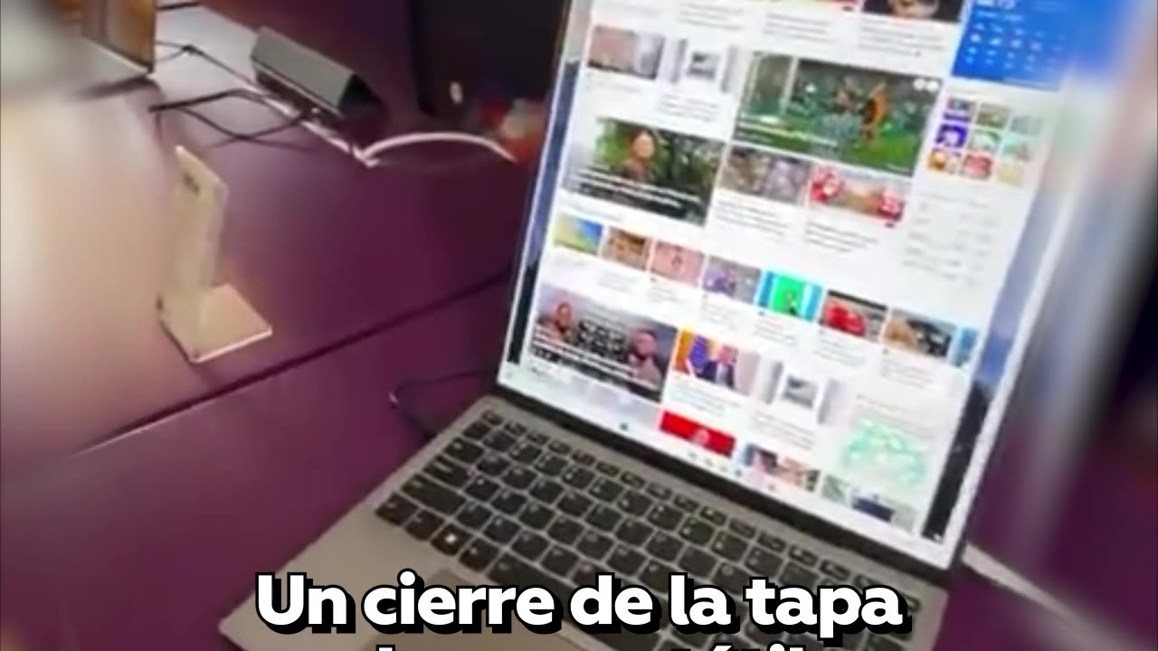 Destroza portátil en una exposición