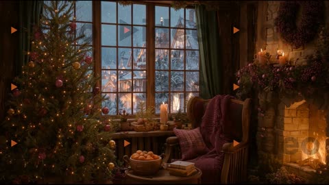 Zoom Online Meeting Home Office Streamer VTuber Background Christmas New Year Holiday Fireplace