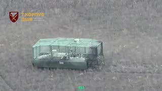 Russians Attempting Breakthrough Near Myrnohrad with 2 MT-LBs and 4 Motorcycles.