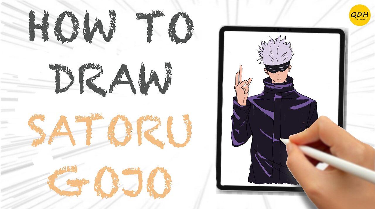 How to Draw Satoru Gojo from Jujutsu Kaisen...learn with @QuickDrawHabit #gojo #jujutsukaisen