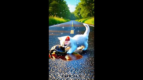 a turtle met with an accident with a truck😱😿 #ai #story #cat #shorts #trending #cats_ai_0