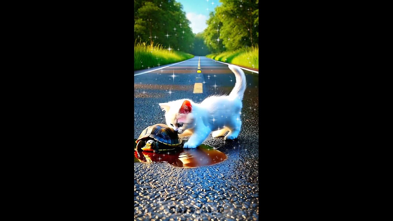 a turtle met with an accident with a truck😱😿 #ai #story #cat #shorts #trending #cats_ai_0