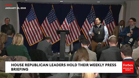 Speaker Johnson Takes Reporters' Questions As Trump's First Week In Office Kicks Off