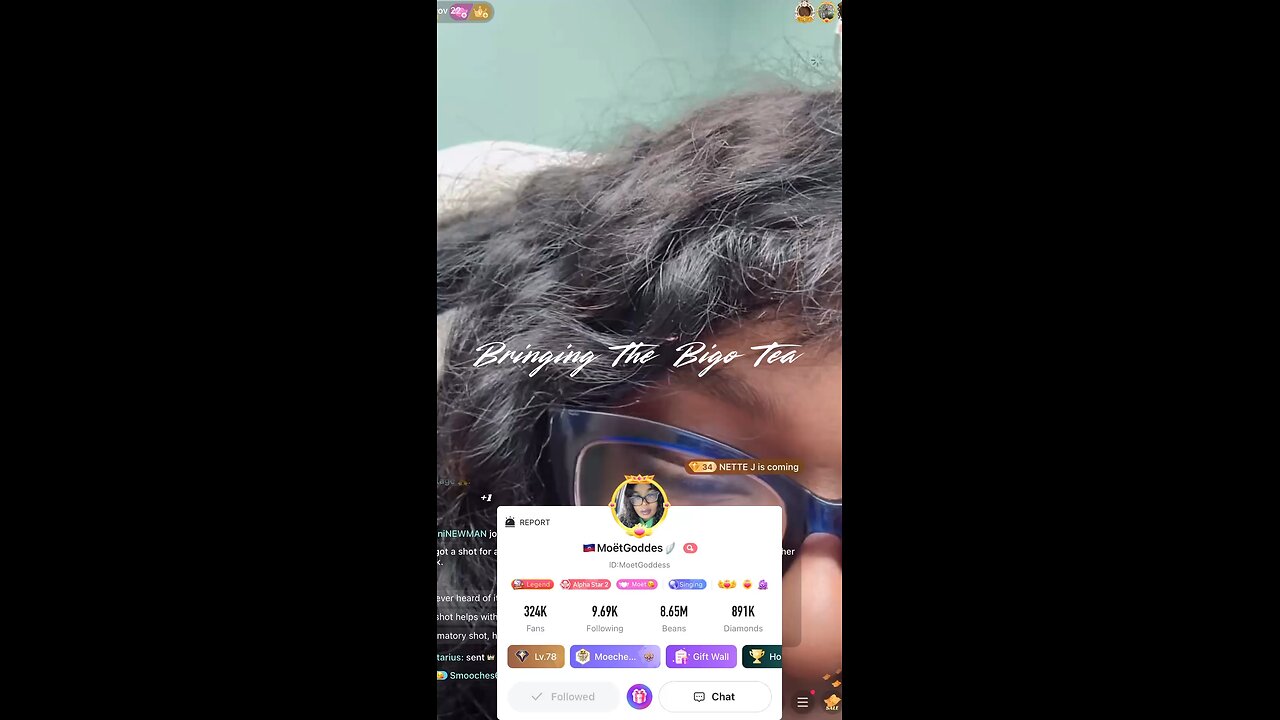 Moet is at the hospital she’s showing paperwork that something is wrong with her neck.