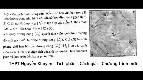 THPT Nguyễn Khuyến 2026: Một viên gạch hình vuông cạnh 60 cm có hoa văn bên trong