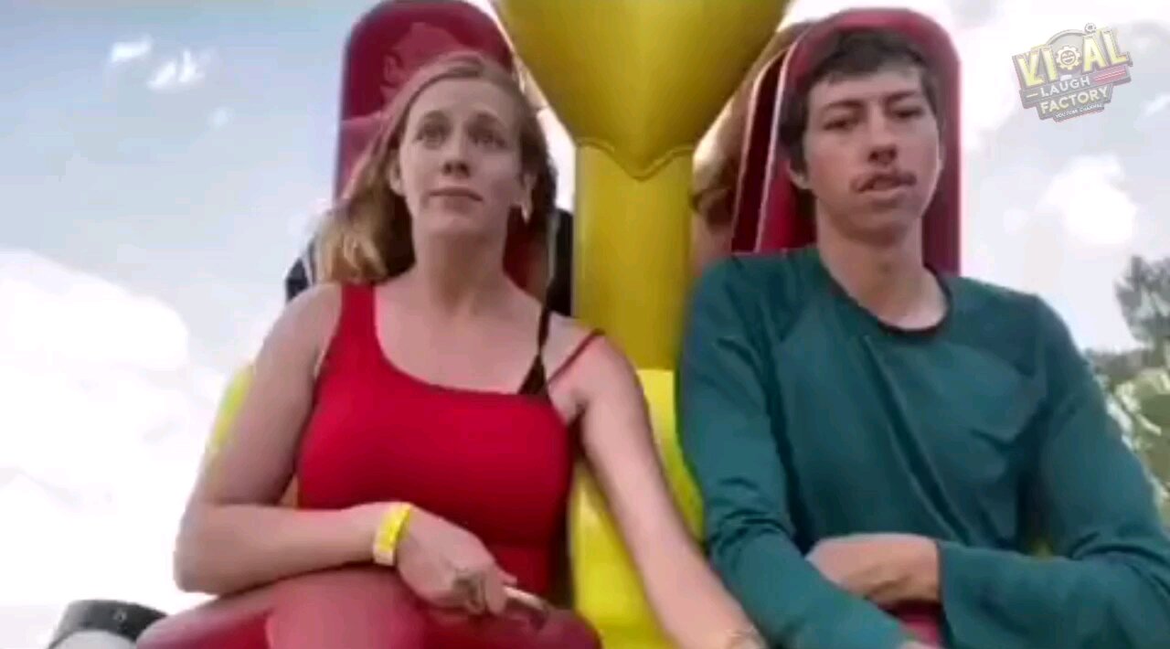 When Fear Hits... But You're Too Cool to Show It! 🎢😆#RollerCoasterFails#FunnyCouples#ComedyGold