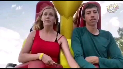 When Fear Hits... But You're Too Cool to Show It! 🎢😆#RollerCoasterFails#FunnyCouples#ComedyGold