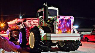 🚜🎄700HP Monster BIG BUD Lights Up Small Town Christmas Parade!
