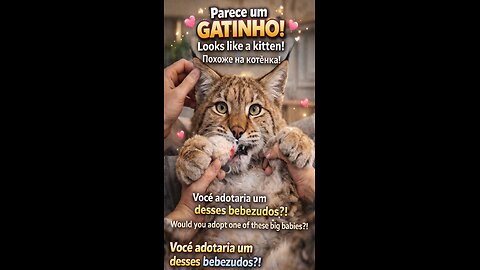 This beautiful lynx looks like a kitten… 😍🦁 Would you adopt one of these adorable babies?!
