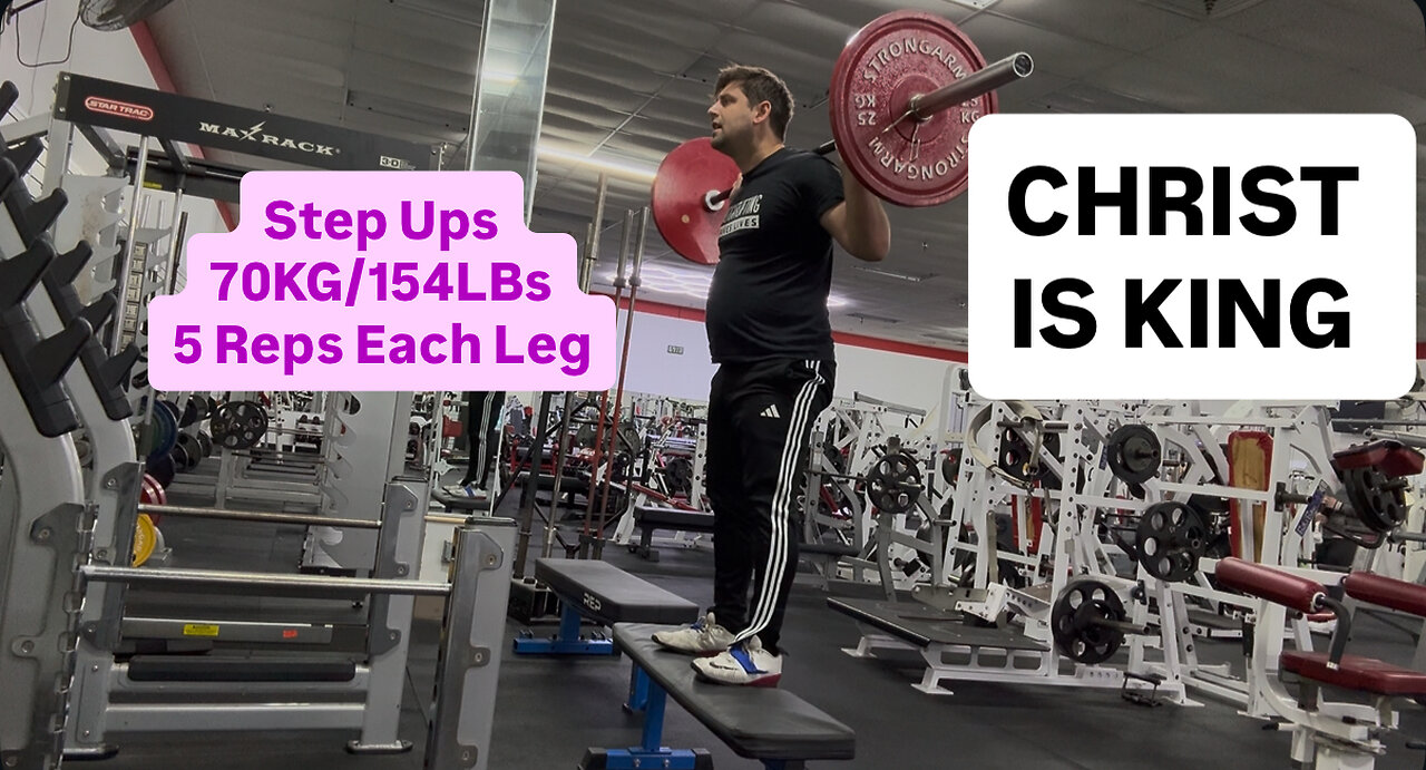 Step Ups 70KG/154LBs 5 Reps (Each Leg)