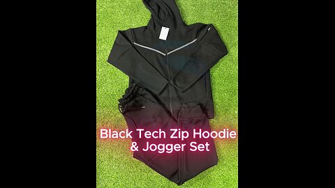 Modern Streetwear Black Hoodie with Matching Jogger Pants