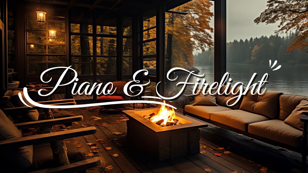 Cozy Autumn Evening by the Outdoor Fireplace | Relaxing Piano Music for Peaceful Moments