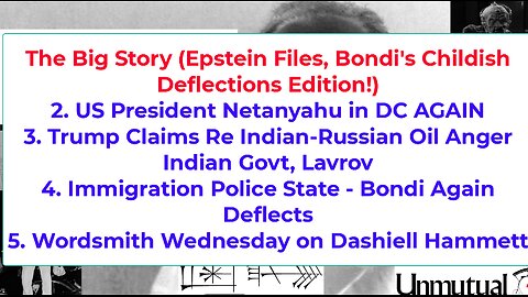 Liberty Conspiracy LIVE 2-11-26 Bondi On the Rocks (Epstein-ICE Style), Netanyahu DC, OIL