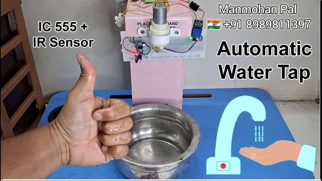 How to make Automatic Tap using IC 555 timer in Monostable Mode by Manmohan Pal