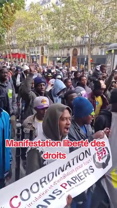 Illegal Africans protesting in Paris