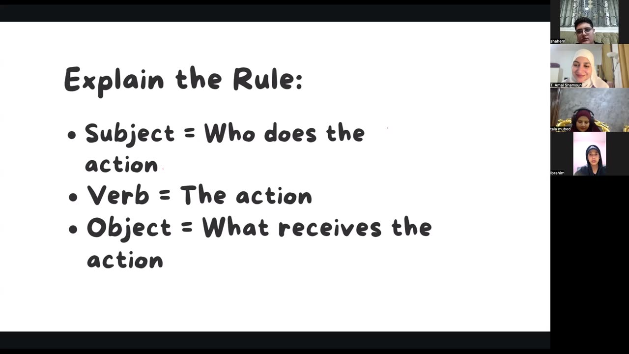 Basic sentence structure Class (6)