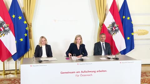 Pressefoyer nach dem Ministerrat