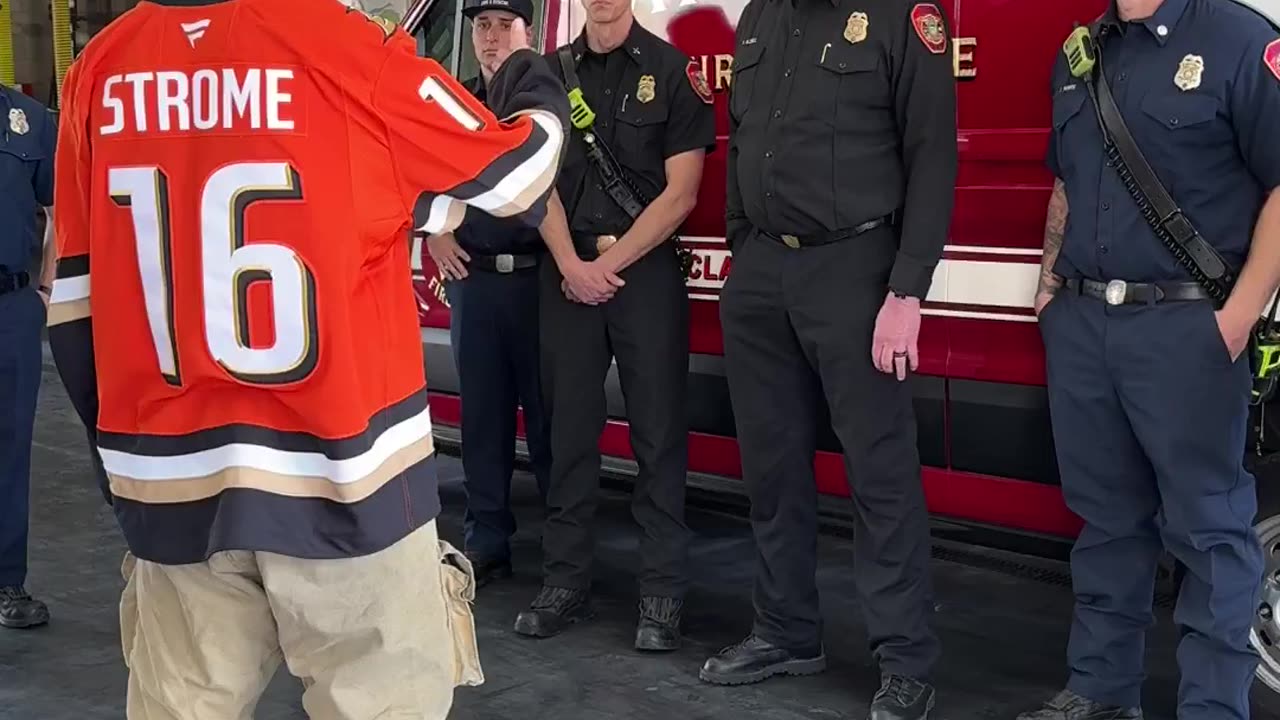 Anaheim Ducks - All love from Stromer. Thank you, @AnaheimFire