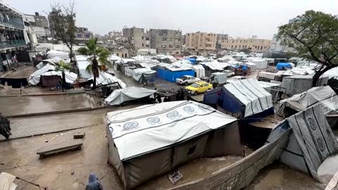Heavy rains flood tents, drench shelters in Gaza