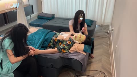 Forehand massage, ear cleaning, shampoo, hands and feet