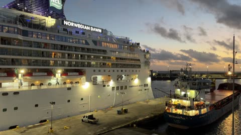 Departure cruise ship 🚢 RENAISSANCE + NORWEGIAN DAWN Ponta Delgada, Sao Miguel Azores - 07.11.25