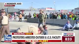 Officers make multiple arrests outside an ICE detention center in Broadview, Illinois