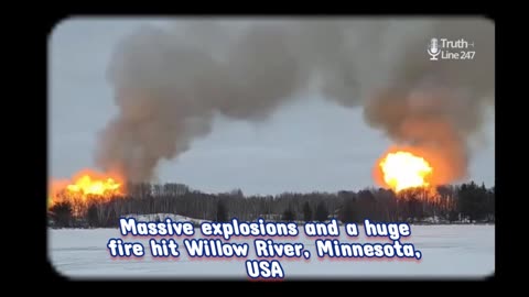 Massive explosions and a huge fire hit Willow River, Minnesota, USA
